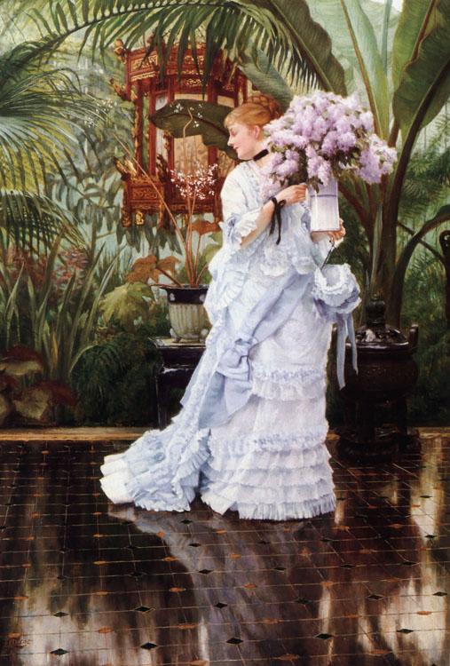James Tissot The Bunch of Lilacs (nn01) oil painting picture